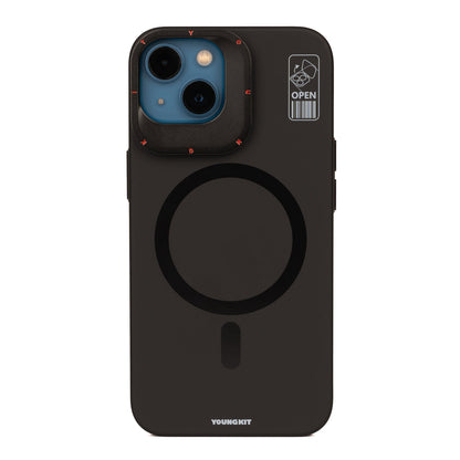 Apple iPhone 13 Kılıf M-safe Şarj Özellikli Standlı YoungKit Hermit Bracket Serisi Kapak - Görsel 2