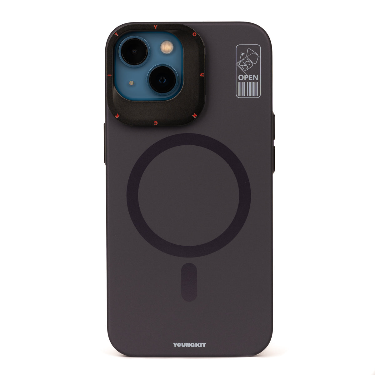 Apple iPhone 13 Kılıf M-safe Şarj Özellikli Standlı YoungKit Hermit Bracket Serisi Kapak - Görsel 3