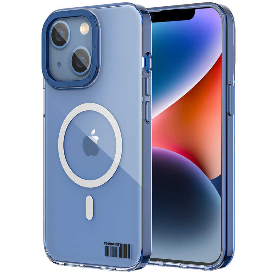 Apple iPhone 13 Kılıf M-safe Şarj Özellikli Youngkit Coloured Glaze Serisi Kapak - Görsel 2