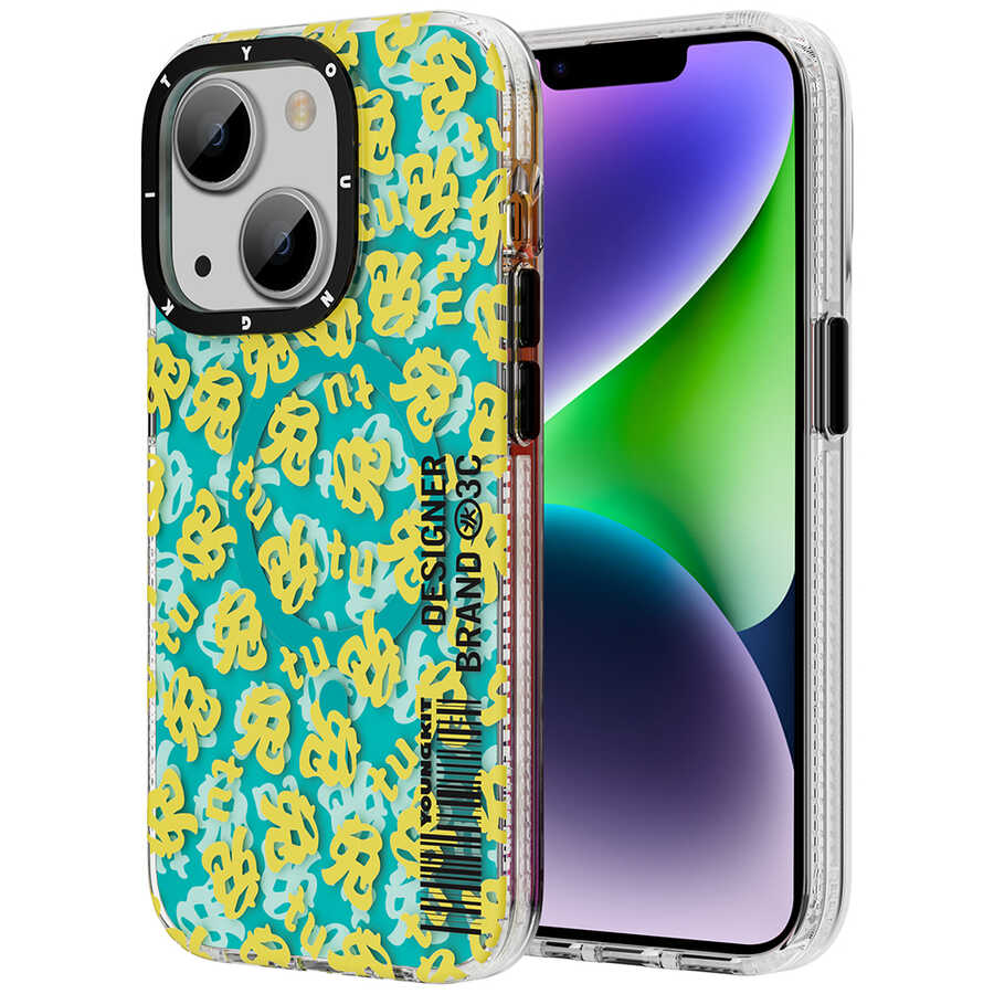 Apple iPhone 13 Kılıf M-safe Şarj Özellikli Youngkit Play Rabbit Serisi Kapak - Görsel 2
