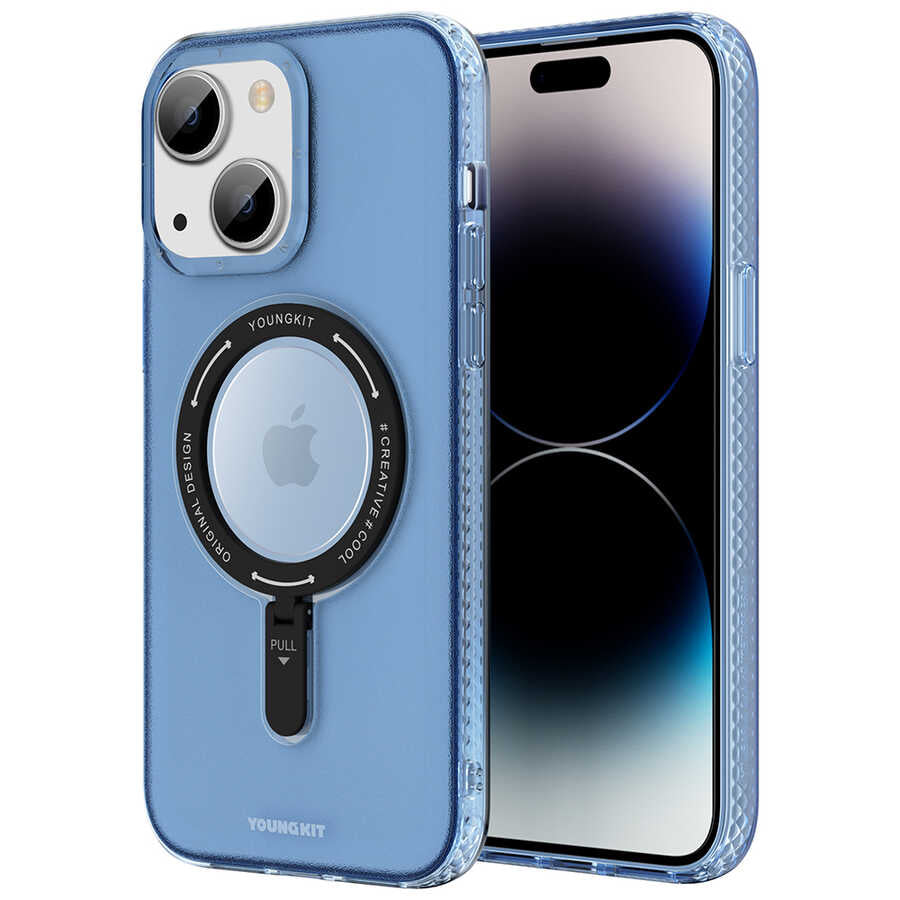 Apple iPhone 13 Kılıf M-safe Şarj Özellikli Youngkit Rock Serisi Kapak - Görsel 2