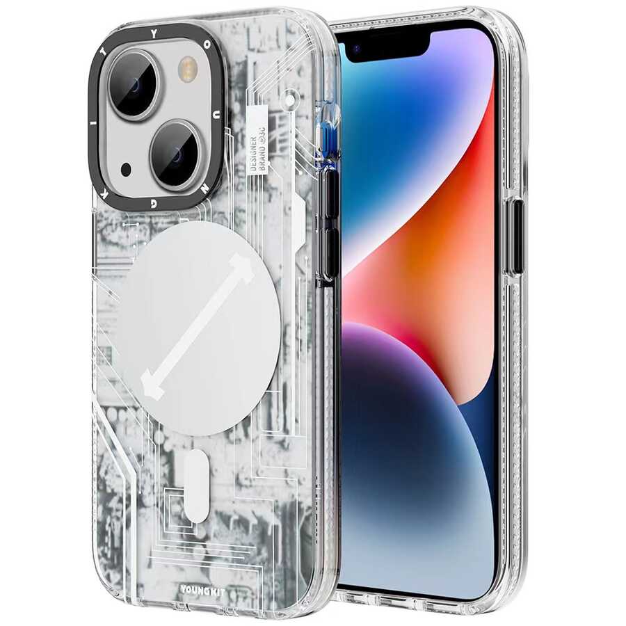 Apple iPhone 13 Kılıf M-safe Şarj Özellikli YoungKit Technology Serisi Kapak - Görsel 3