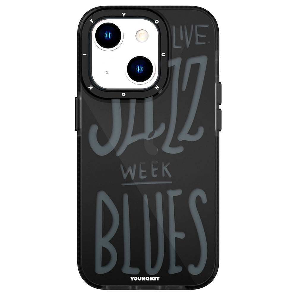 Apple iPhone 13 Kılıf Şeffaf Renkli Yazı Temalı Tasarım YoungKit Jazz Serisi Kapak - Görsel 3