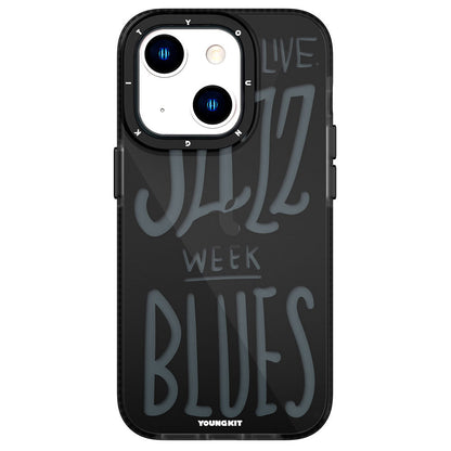Apple iPhone 13 Kılıf Şeffaf Renkli Yazı Temalı Tasarım YoungKit Jazz Serisi Kapak - Görsel 3