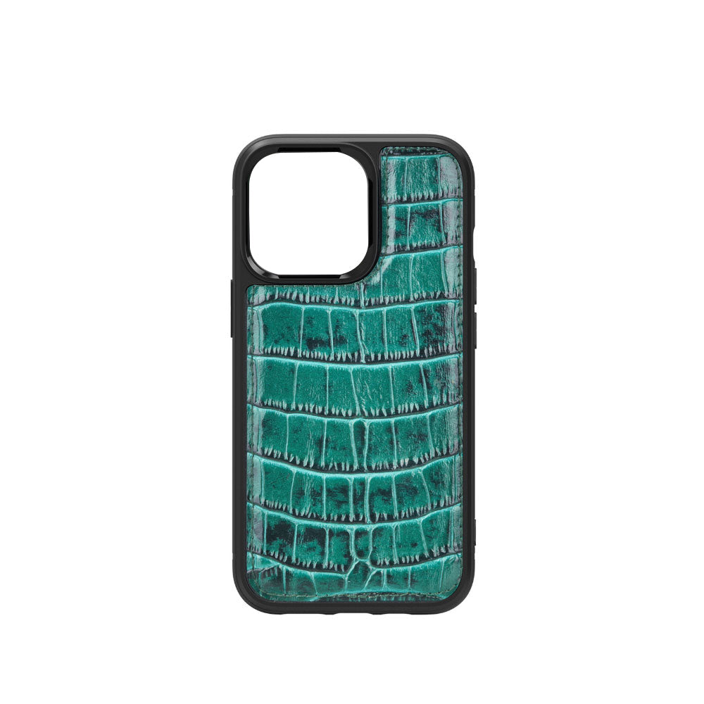 Apple iPhone 13 Kılıf Wiwu Croco Pattern Calfskin Orjinal Deri Kapak - Görsel 5