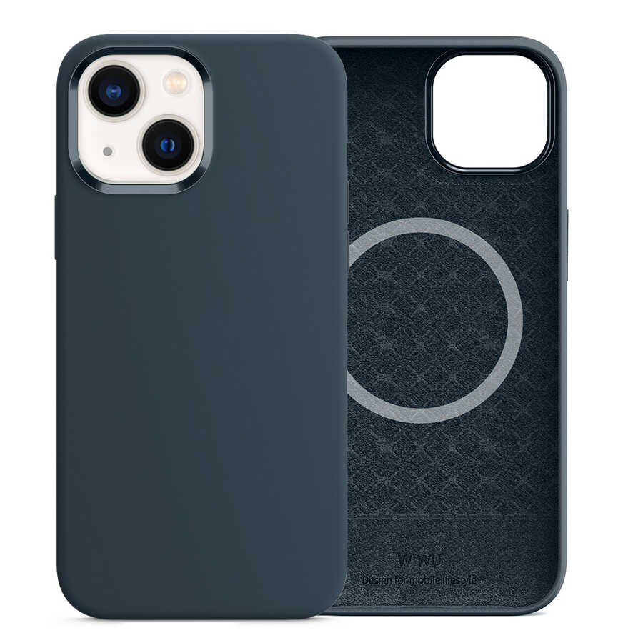 Apple iPhone 13 Kılıf Wiwu M-safe Magnetic Silikon Kapak - Görsel 7