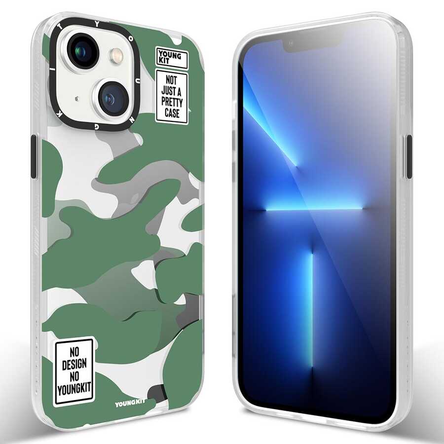 Apple iPhone 13 Kılıf YoungKit Kamuflaj Serisi Kapak - Görsel 4
