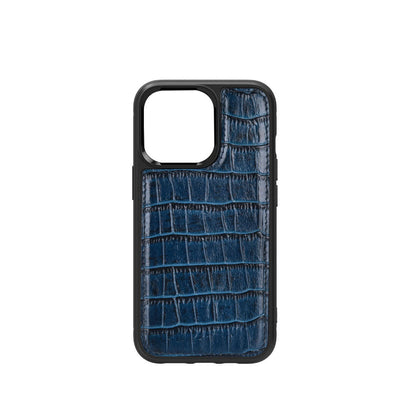 Apple iPhone 13 Mini Kılıf Wiwu Croco Pattern Calfskin Orjinal Deri Kapak - Görsel 4