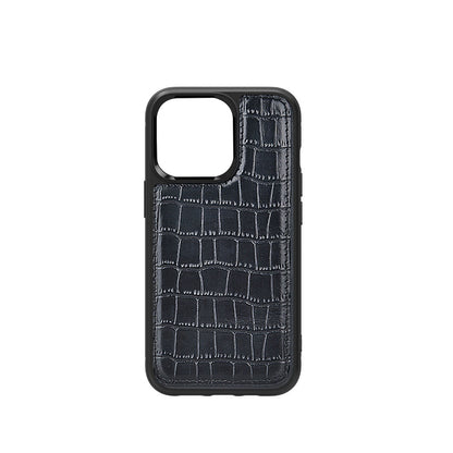Apple iPhone 13 Mini Kılıf Wiwu Croco Pattern Calfskin Orjinal Deri Kapak - Görsel 3