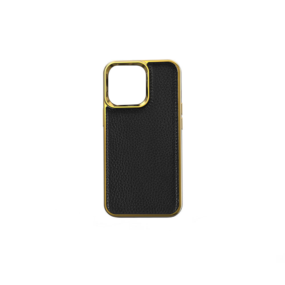 Apple iPhone 13 Mini Kılıf Wiwu Genuine Leather Gold Calfskin Orjinal Deri Kapak - Görsel 3