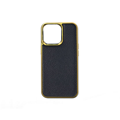 Apple iPhone 13 Mini Kılıf Wiwu Genuine Leather Gold Calfskin Orjinal Deri Kapak - Görsel 4