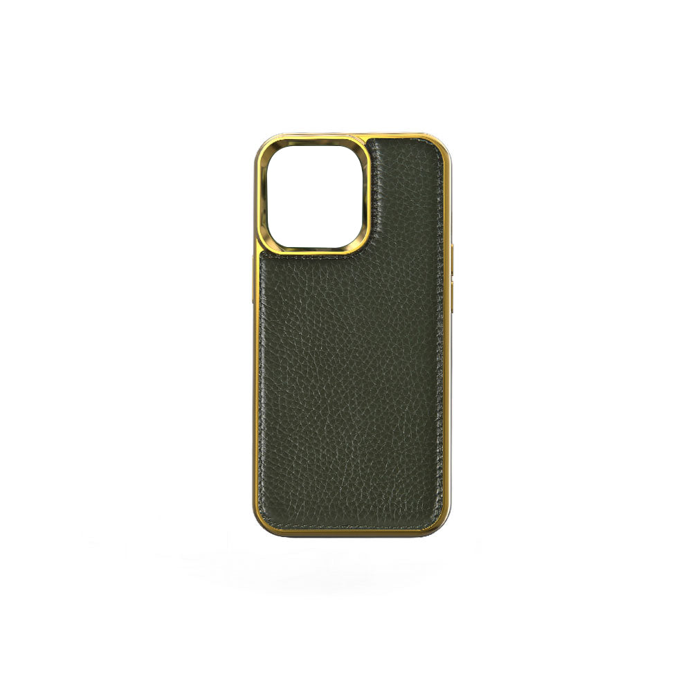Apple iPhone 13 Mini Kılıf Wiwu Genuine Leather Gold Calfskin Orjinal Deri Kapak - Görsel 5