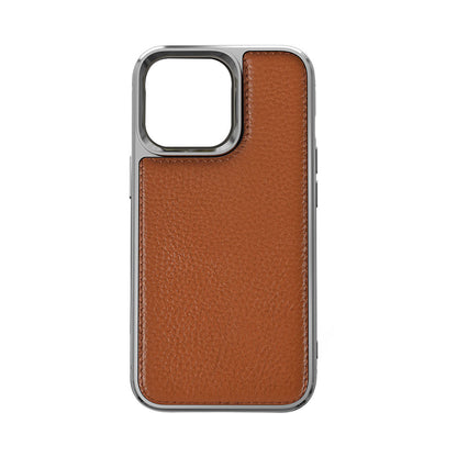 Apple iPhone 13 Mini Kılıf Wiwu Genuine Leather Silver Calfskin Orjinal Deri Kapak - Görsel 2