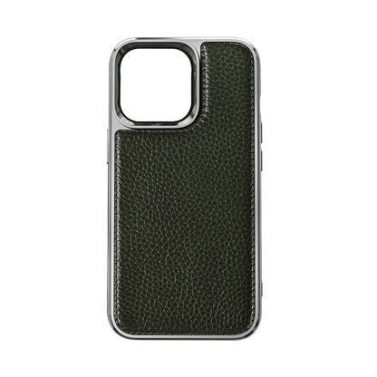 Apple iPhone 13 Mini Kılıf Wiwu Genuine Leather Silver Calfskin Orjinal Deri Kapak - Görsel 3