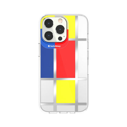 Apple iPhone 13 Pro Kılıf Çift IMD Baskılı Lisanslı Switcheasy Artist Mondrian Kapak - Görsel 2