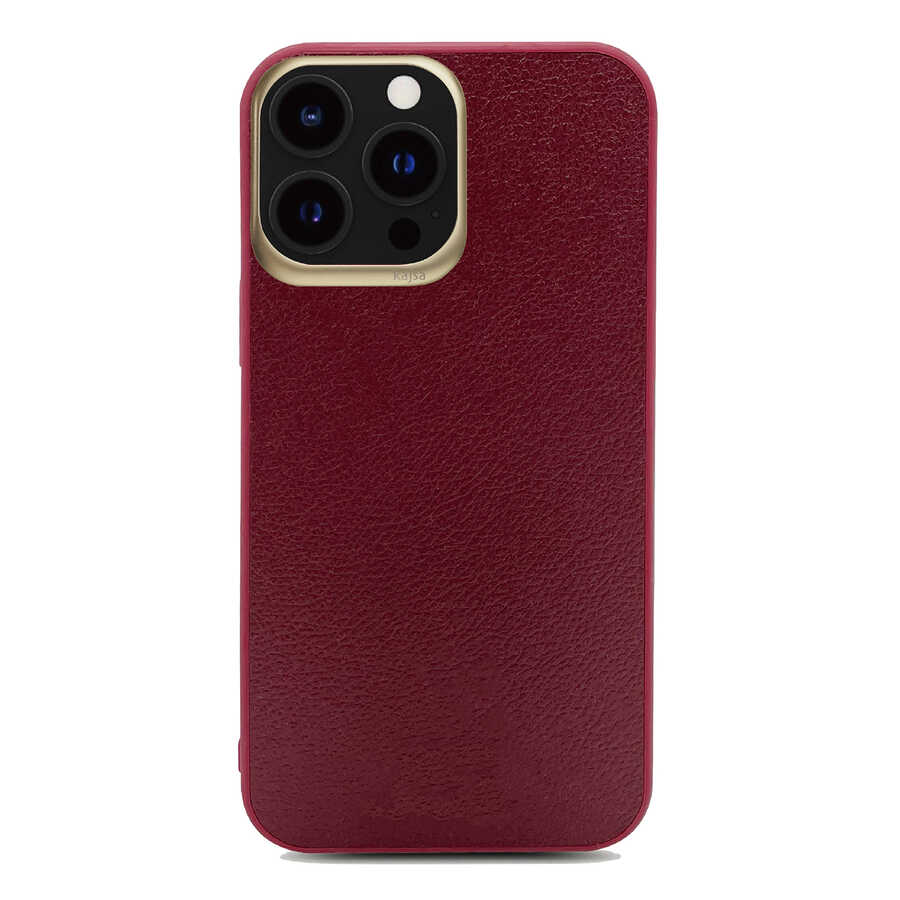 Apple iPhone 13 Pro Kılıf Kajsa Luxe Collection Hakiki Deri Kapak - Görsel 5