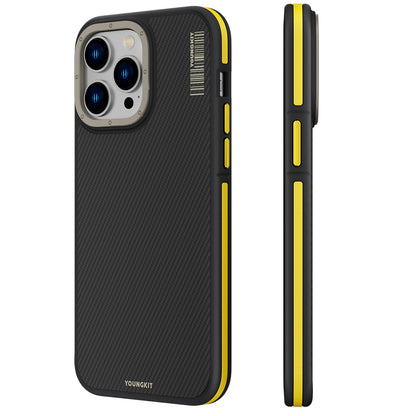 Apple iPhone 13 Pro Kılıf M-safe Şarj Özellikli YoungKit 600D Kevlar Kapak - Görsel 4