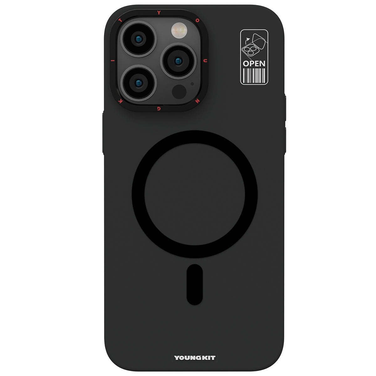 Apple iPhone 13 Pro Kılıf M-safe Şarj Özellikli Standlı YoungKit Hermit Bracket Serisi Kapak - Görsel 2