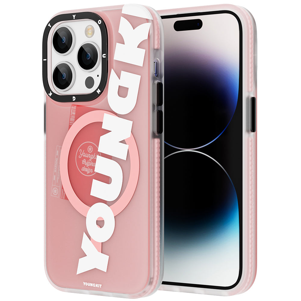 Apple iPhone 13 Pro Kılıf M-safe Şarj Özellikli Youngkit Binfen Serisi Yazı Temalı Kapak - Görsel 3