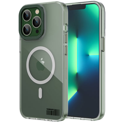 Apple iPhone 13 Pro Kılıf M-safe Şarj Özellikli Youngkit Coloured Glaze Serisi Kapak - Görsel 5