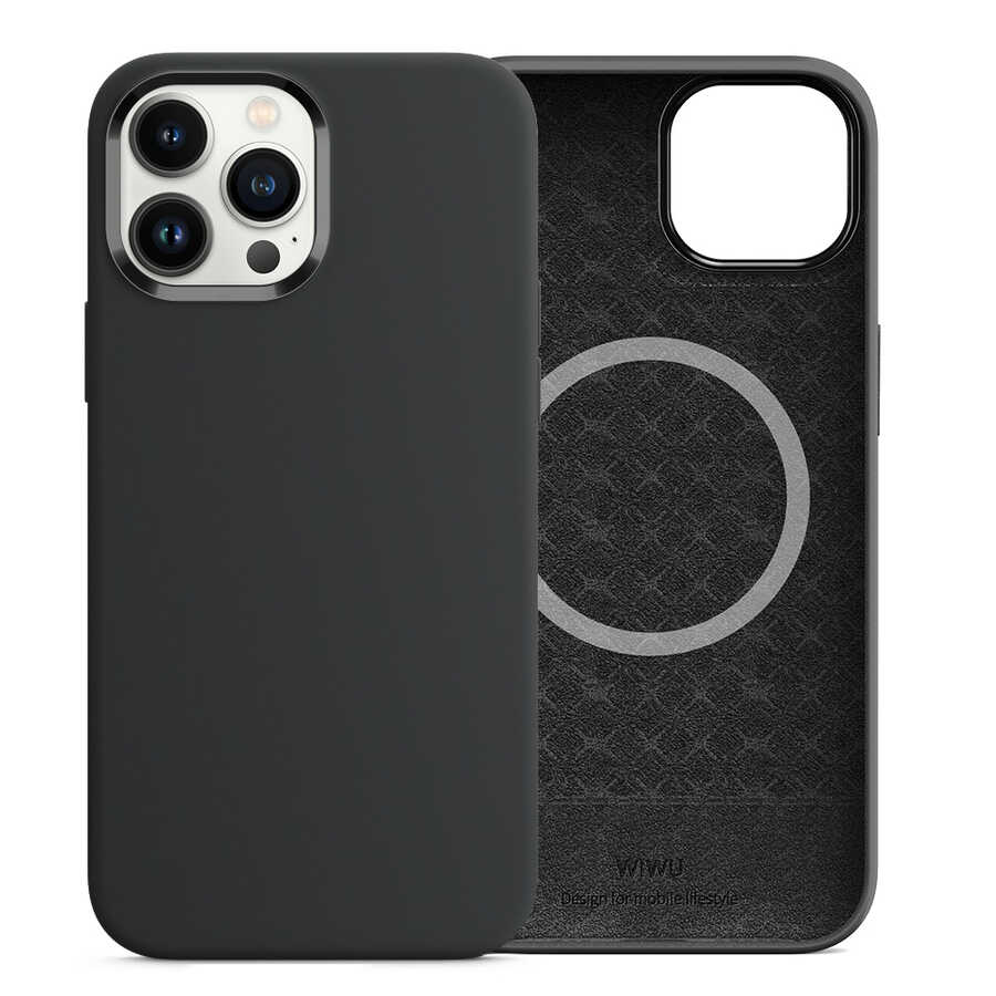 Apple iPhone 13 Pro Kılıf Wiwu M-safe Magnetic Silikon Kapak - Görsel 2