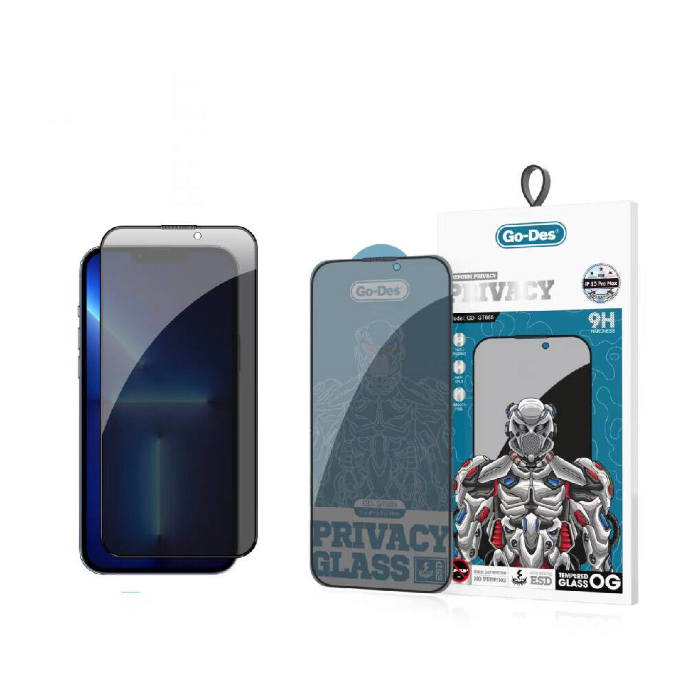 Apple iPhone 13 Pro Max Go Des 9D Full Cover Privacy Temperli Cam Ekran Koruyucu - Görsel 2