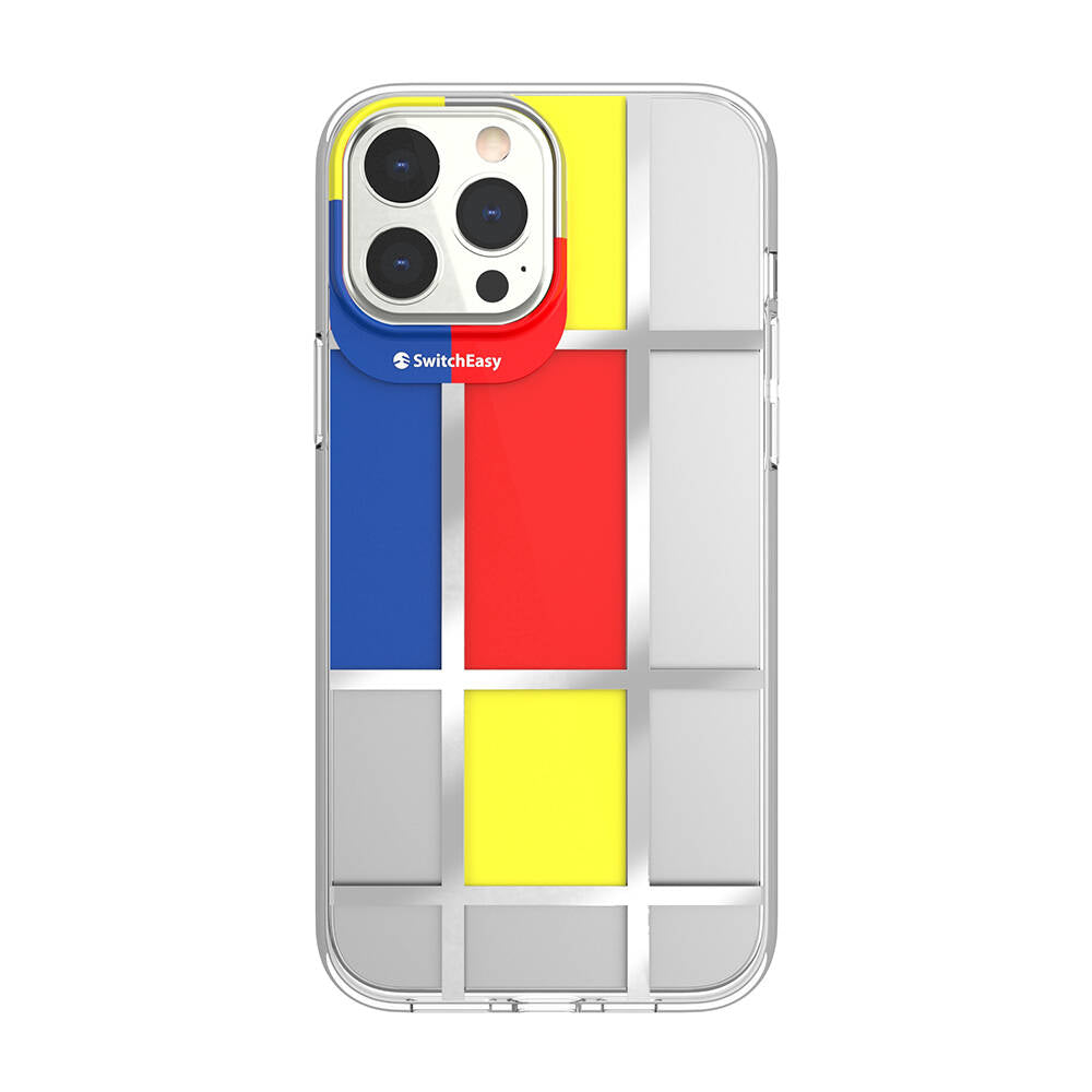 Apple iPhone 13 Pro Max Kılıf Çift IMD Baskılı Lisanslı Switcheasy Artist Mondrian Kapak - Görsel 2