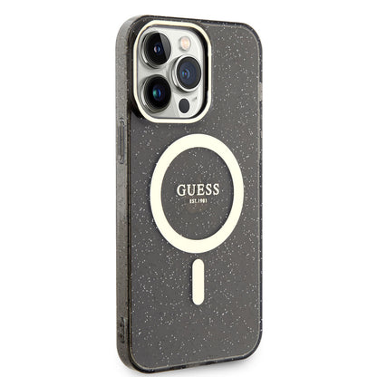 Apple iPhone 13 Pro Max Kılıf GUESS M-safe Şarj Özellikli Glitter Kapak - Görsel 2