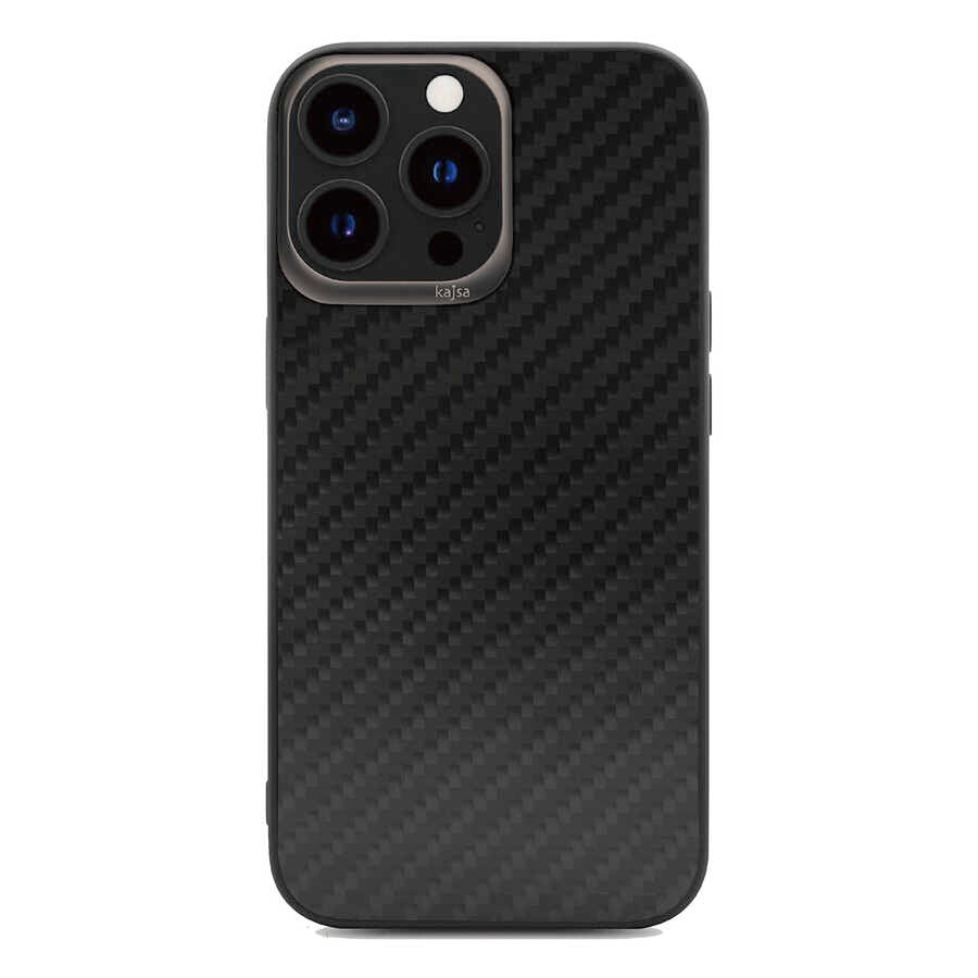 Apple iPhone 13 Pro Max Kılıf Kajsa Carbon Fiber Collection Arka Kapak - Görsel 3