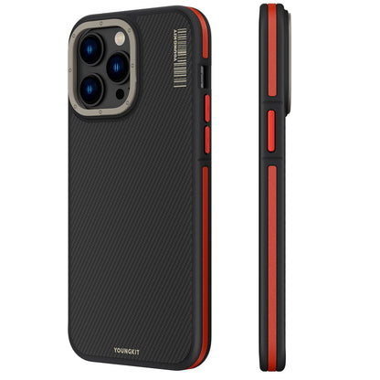 Apple iPhone 13 Pro Max Kılıf M-safe Şarj Özellikli YoungKit 600D Kevlar Kapak - Görsel 2