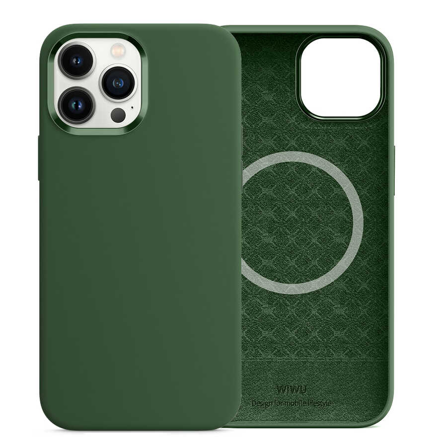 Apple iPhone 13 Pro Max Kılıf Wiwu M-safe Magnetic Silikon Kapak - Görsel 3