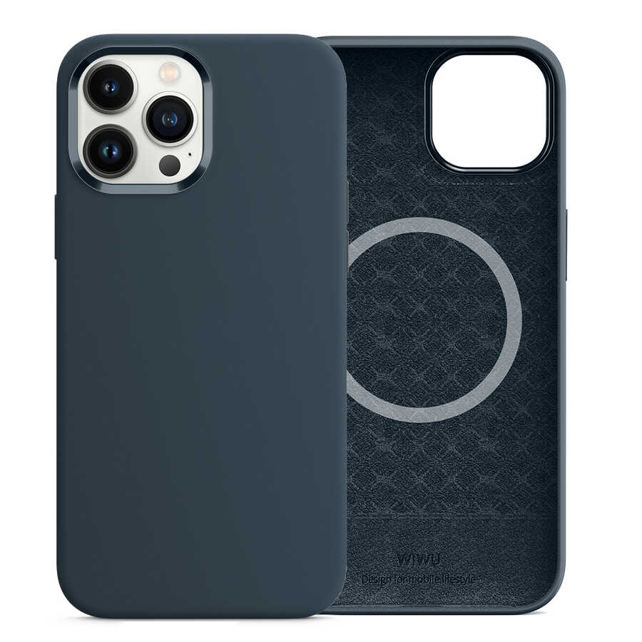Apple iPhone 13 Pro Max Kılıf Wiwu M-safe Magnetic Silikon Kapak - Görsel 7