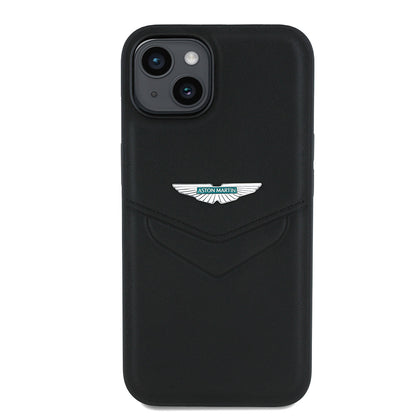 Apple iPhone 14 Kılıf Aston Martin Orjinal Lisanslı Victory Dizayn PU Deri Metal Logolu Kapak - Görsel 2