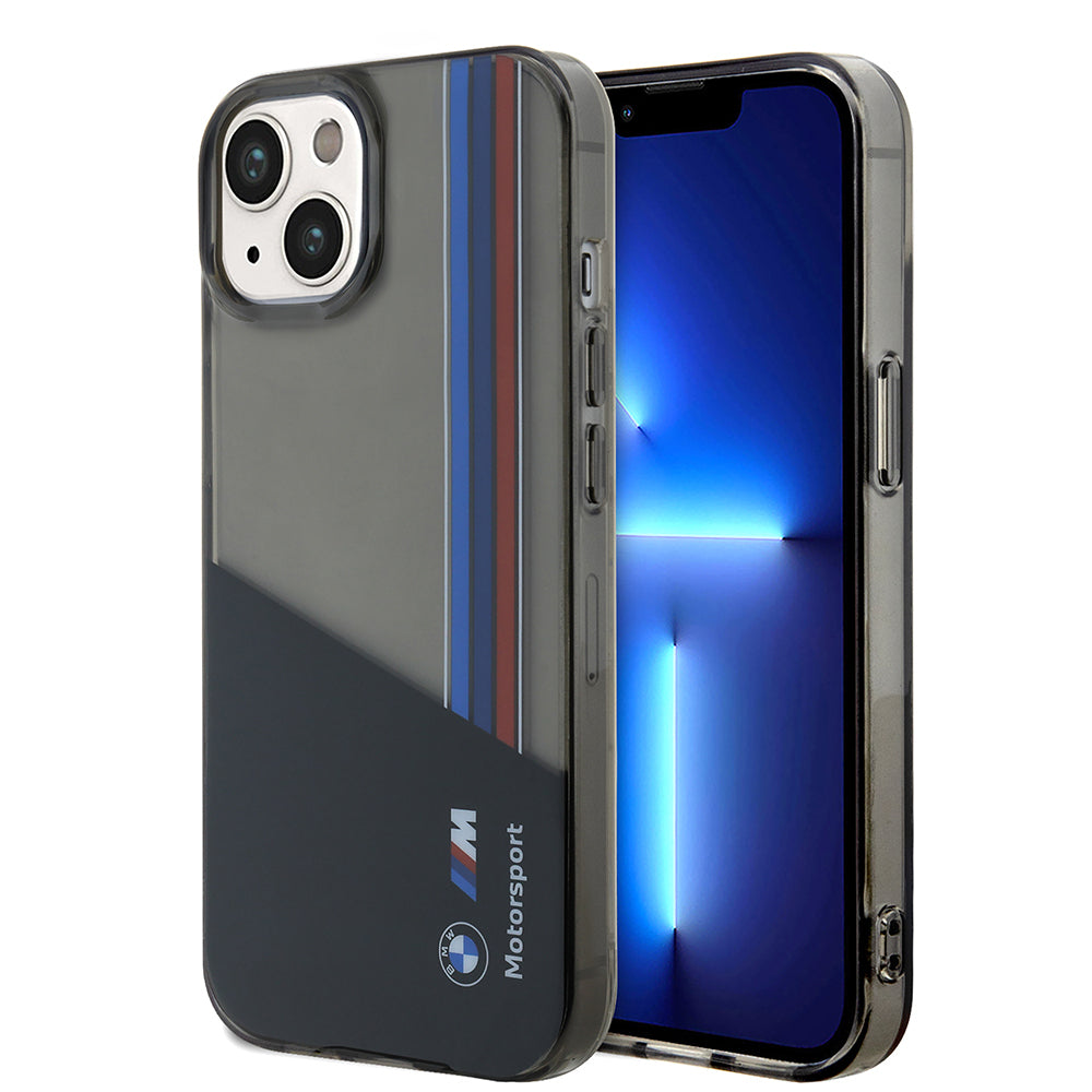Apple iPhone 14 Kılıf BMW Orjinal Lisanslı Yarı Transparan M Dizayn Çizgili Kapak - Görsel 2