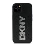 Apple iPhone 14 Kılıf DKNY Orjinal Lisanslı Taşlı DKNY Yazılı Metalik Rhinestones PU Deri Kapak