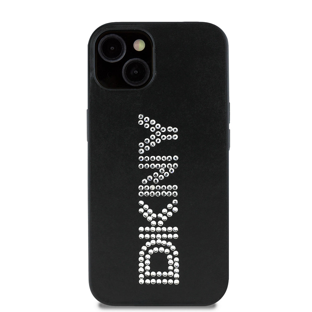 Apple iPhone 14 Kılıf DKNY Orjinal Lisanslı Taşlı DKNY Yazılı Metalik Rhinestones PU Deri Kapak - Görsel 2