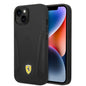 Apple iPhone 14 Kılıf Ferrari M-safe Şarj Özellikli Deri Kenarları Damgalı Dizayn Kapak