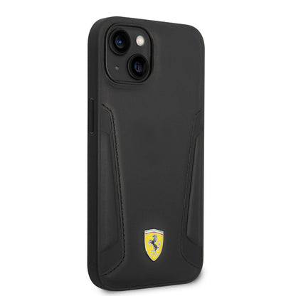 Apple iPhone 14 Kılıf Ferrari M-safe Şarj Özellikli Deri Kenarları Damgalı Dizayn Kapak - Görsel 2
