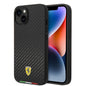 Apple iPhone 14 Kılıf Ferrari M-safe Şarj Özellikli Karbon İtalyan Bayrak Dizayn Kapak