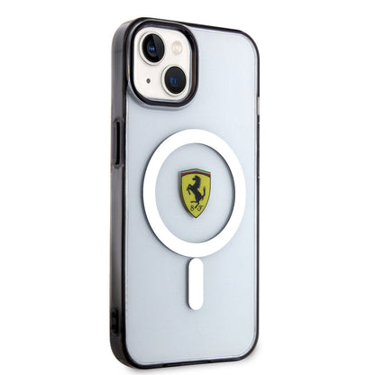 Apple iPhone 14 Kılıf Ferrari M-safe Şarj Özellikli Transparan Dizayn Kapak - Görsel 2