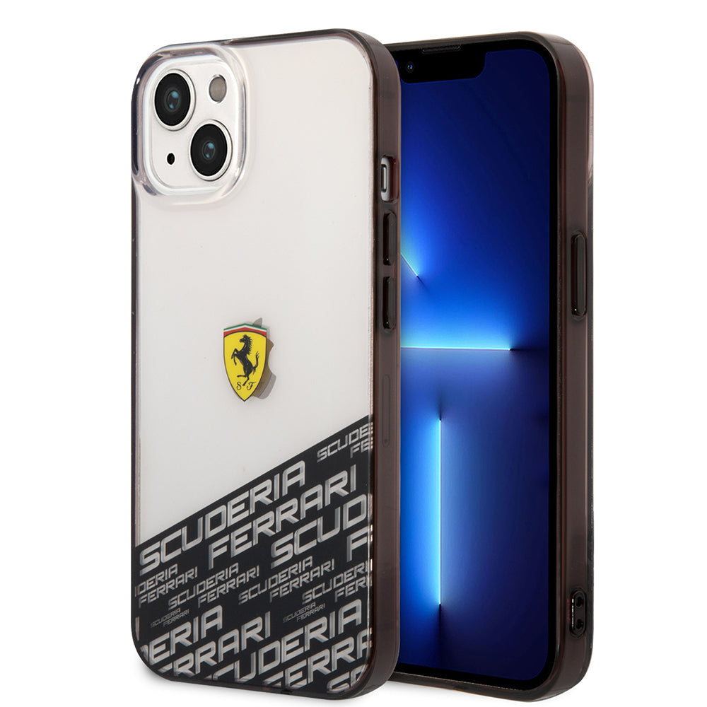 Apple iPhone 14 Kılıf Ferrari Orjinal Lisanlı Transparan Alt Kısım Baskılı Dizayn Kapak - Görsel 2