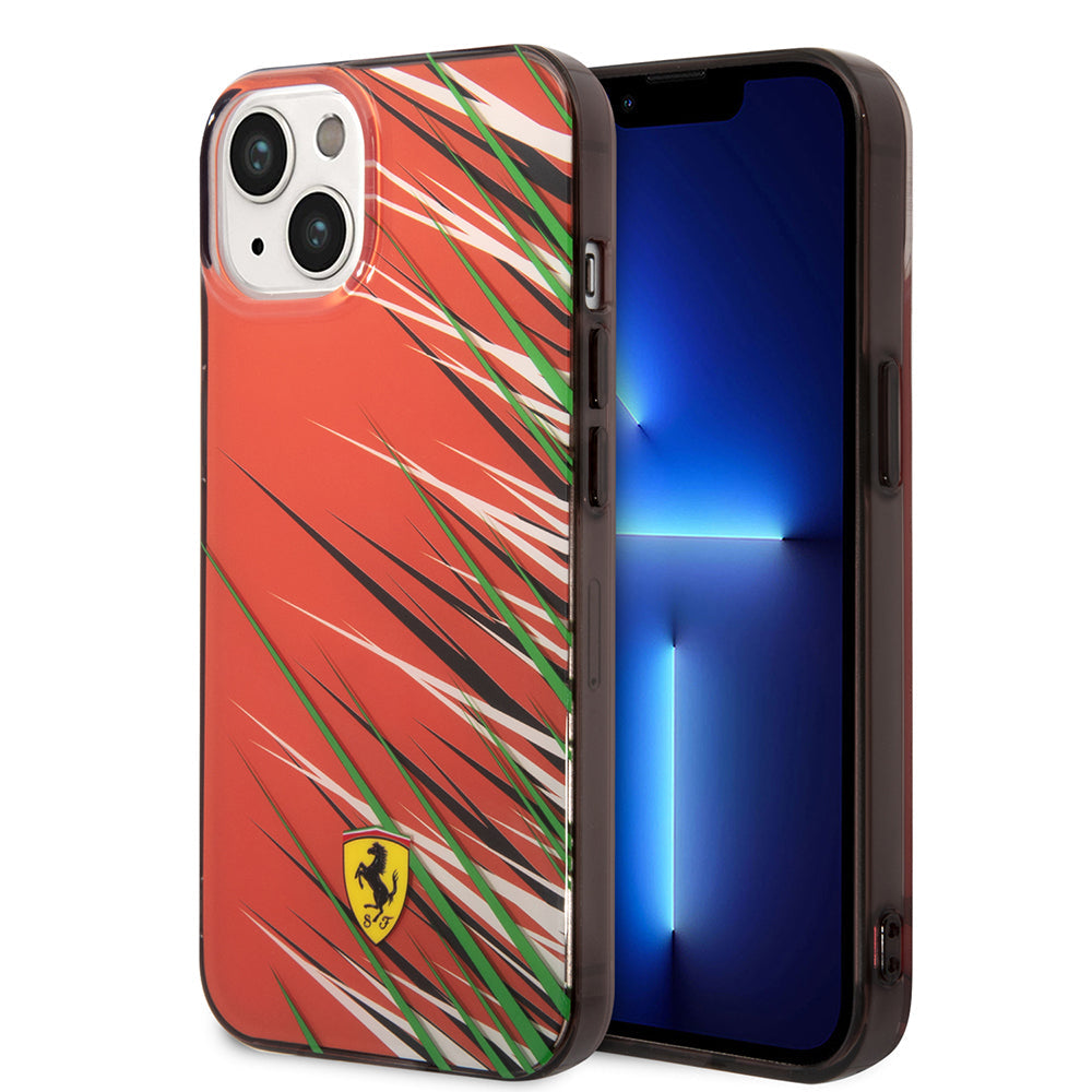 Apple iPhone 14 Kılıf Ferrari Orjinal Lisanslı Baskı Logolu Çimen Desenli Kapak - Görsel 3