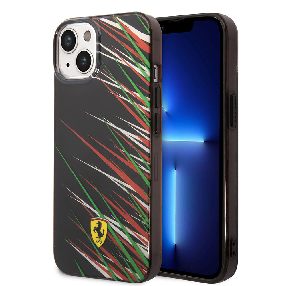 Apple iPhone 14 Kılıf Ferrari Orjinal Lisanslı Baskı Logolu Çimen Desenli Kapak - Görsel 2
