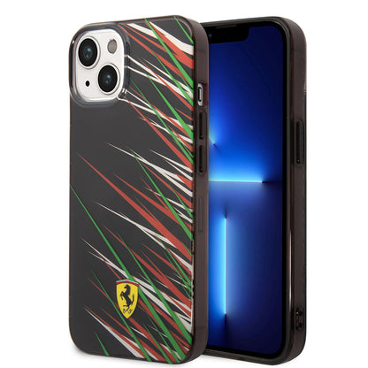Apple iPhone 14 Kılıf Ferrari Orjinal Lisanslı Baskı Logolu Çimen Desenli Kapak - Görsel 2
