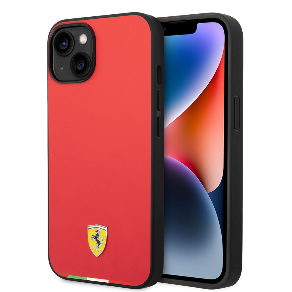 Apple iPhone 14 Kılıf Ferrari Orjinal Lisanslı PU Deri İtalyan Bayrak Dizayn Kapak - Görsel 2