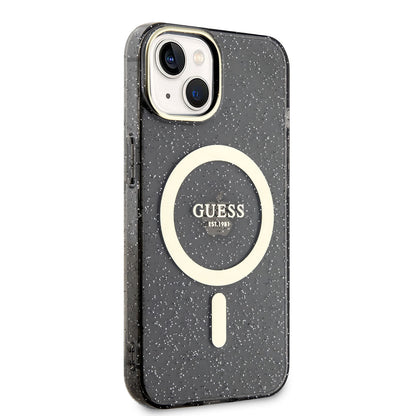 Apple iPhone 14 Kılıf GUESS M-safe Şarj Özellikli Glitter Kapak - Görsel 2