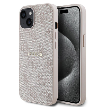 Apple iPhone 14 Kılıf Guess Orjinal Lisanslı M-safe Şarj Özellikli 4G Desen Yazı Logolu Kapak