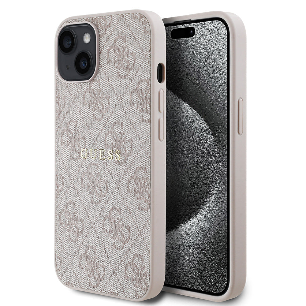 Apple iPhone 14 Kılıf Guess Orjinal Lisanslı M-safe Şarj Özellikli 4G Desen Yazı Logolu Kapak - Görsel 4