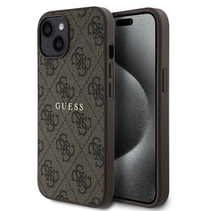 Apple iPhone 14 Kılıf Guess Orjinal Lisanslı M-safe Şarj Özellikli 4G Desen Yazı Logolu Kapak - Görsel 2