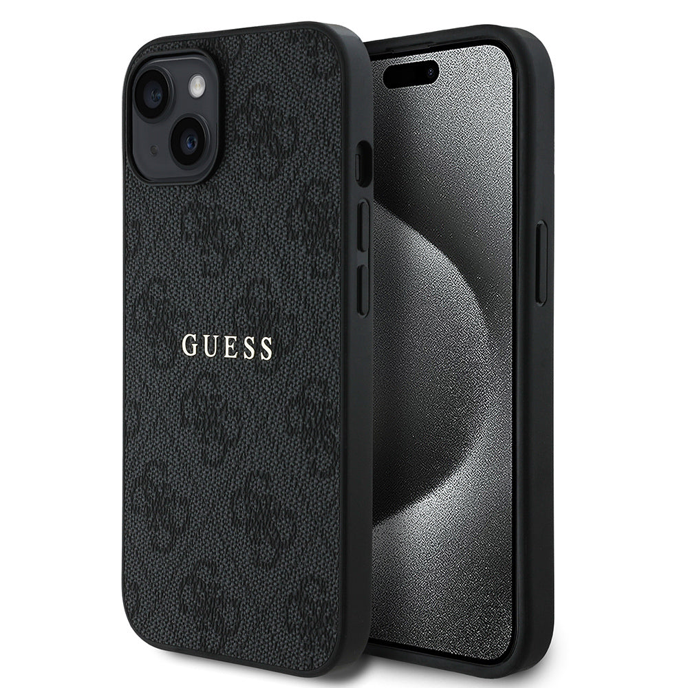 Apple iPhone 14 Kılıf Guess Orjinal Lisanslı M-safe Şarj Özellikli 4G Desen Yazı Logolu Kapak - Görsel 3